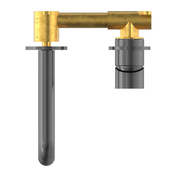 Nero Mecca Wall Mixer Set Basin/Bath Separate Backplates 185mm