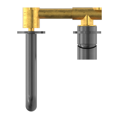 Nero Mecca Wall Mixer Set Basin/Bath Separate Backplates 185mm