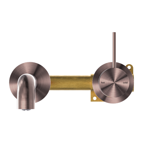 Nero Mecca Up Wall Mixer Set Basin/Bath Separate Backplates 185mm