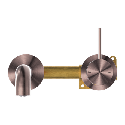 Nero Mecca Up Wall Mixer Set Basin/Bath Separate Backplates 185mm