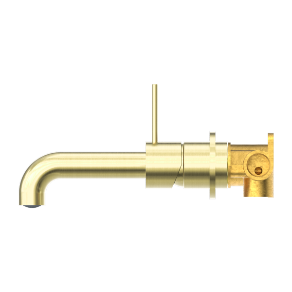 Nero Mecca Up Wall Mixer Set Basin/Bath Separate Backplates 185mm Brushed  / NR221907d185BG