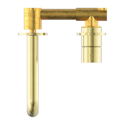Nero Mecca Up Wall Mixer Set Basin/Bath Separate Backplates 160mm Brushed  / NR221907d160BG
