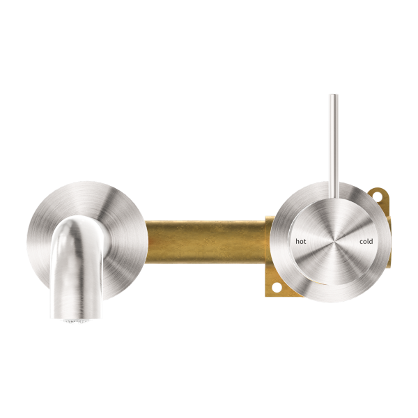Nero Mecca Up Wall Mixer Set Basin/Bath Separate Backplates 185mm