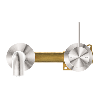Nero Mecca Up Wall Mixer Set Basin/Bath Separate Backplates 185mm
