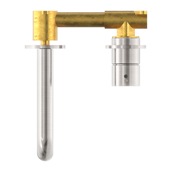 Nero Mecca Up Wall Mixer Set Basin/Bath Separate Backplates 185mm