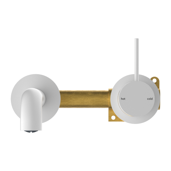 Nero Mecca Up Wall Mixer Set Basin/Bath Separate Backplates 185mm