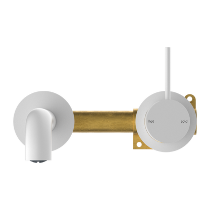 Nero Mecca Up Wall Mixer Set Basin/Bath Separate Backplates 185mm