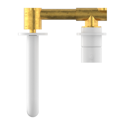 Nero Mecca Up Wall Mixer Set Basin/Bath Separate Backplates 185mm