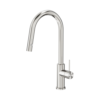 Mecca Pull Out Sink Mixer With Vegie Spray Function Brushed Nickel
