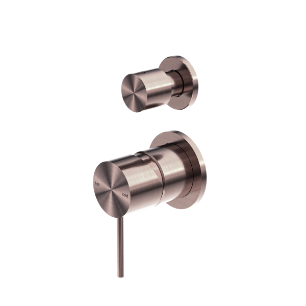Nero Mecca Shower / Bath Wall Mixer with Diverter on Seperate Backplate