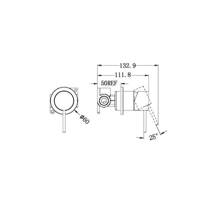 Nero Mecca Shower / Bath Wall Mixer with 60mm Plate