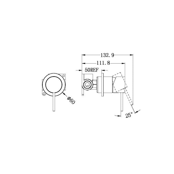 Nero Mecca Shower / Bath Wall Mixer with 60mm Plate