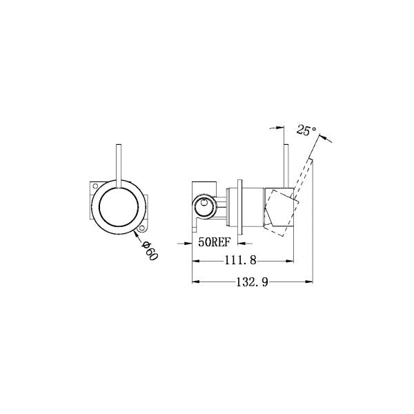 Nero Mecca Up Shower / Bath Wall Mixer with 60mm Plate