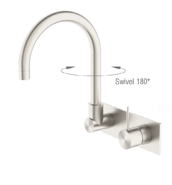 Nero Mecca Up Wall Basin Mixer Swivel Spout