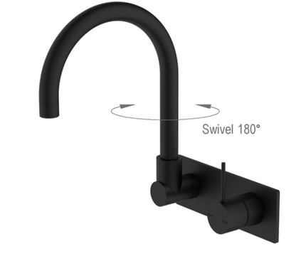 Nero Mecca Up Wall Basin Mixer Swivel Spout