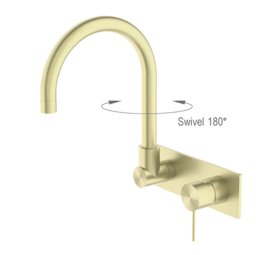 Nero Mecca Wall Basin Mixer Swivel Spout
