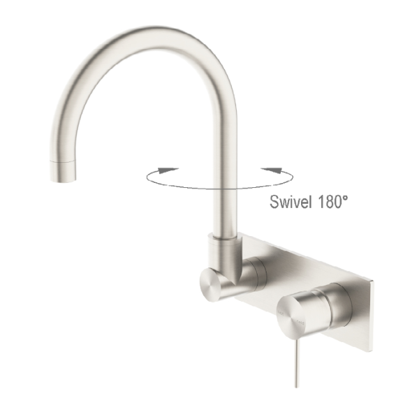 Nero Mecca Wall Basin Mixer Swivel Spout