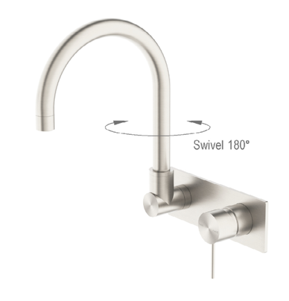 Nero Mecca Wall Basin Mixer Swivel Spout