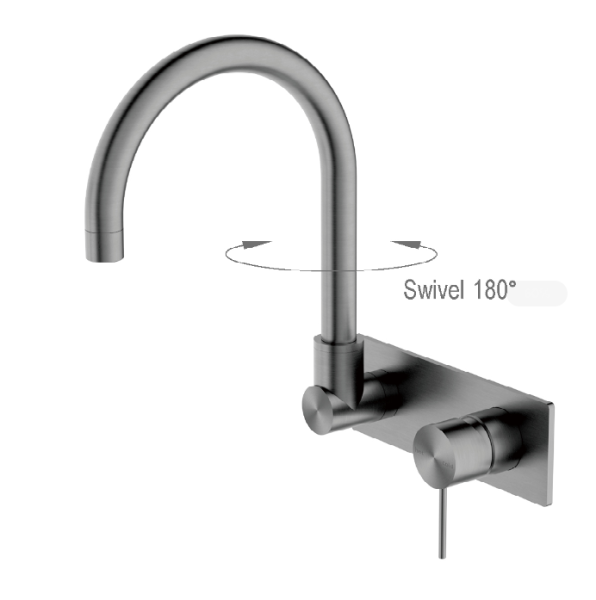 Nero Mecca Wall Basin Mixer Swivel Spout