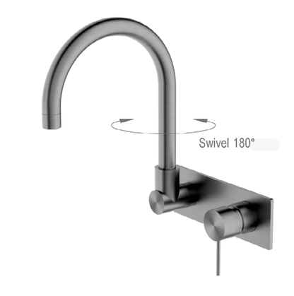 Nero Mecca Wall Basin Mixer Swivel Spout
