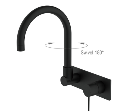 Nero Mecca Wall Basin Mixer Swivel Spout