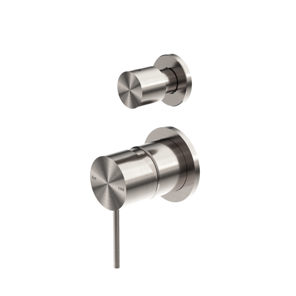 Nero Mecca Shower / Bath Wall Mixer with Diverter on Seperate Backplate