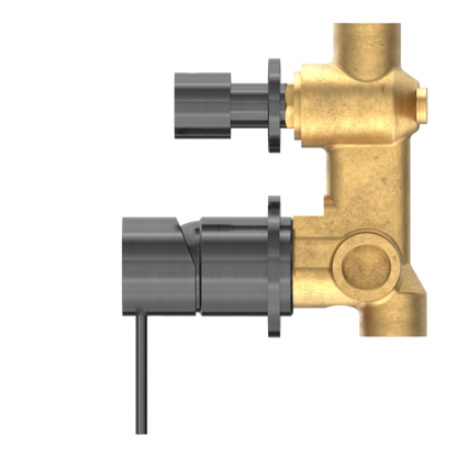 Nero Mecca Shower / Bath Wall Mixer with Diverter on Seperate Backplate