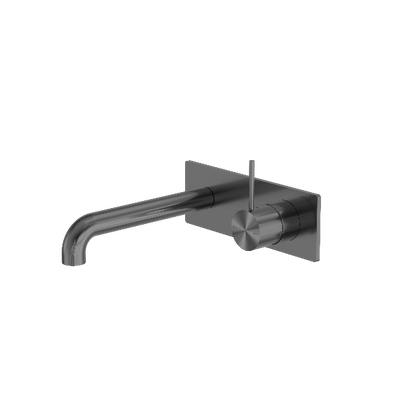 Nero Mecca NR221910B160GM Gun Metal Grey Wall Basin Mixer Handle Up 160mm Spout