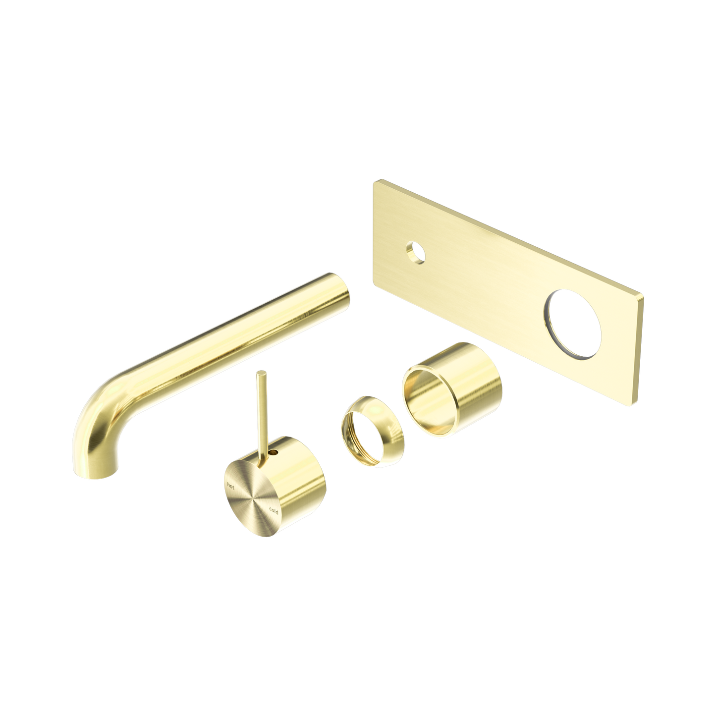 Mecca Wall Basin/Bath Mixer Handle Up 185mm Trim Kits Only Brushed Gold