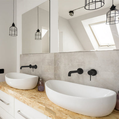 Nero Mecca Wall Basin/Bath Mixer Separate Back Plate 120mm  NR221910C120MB