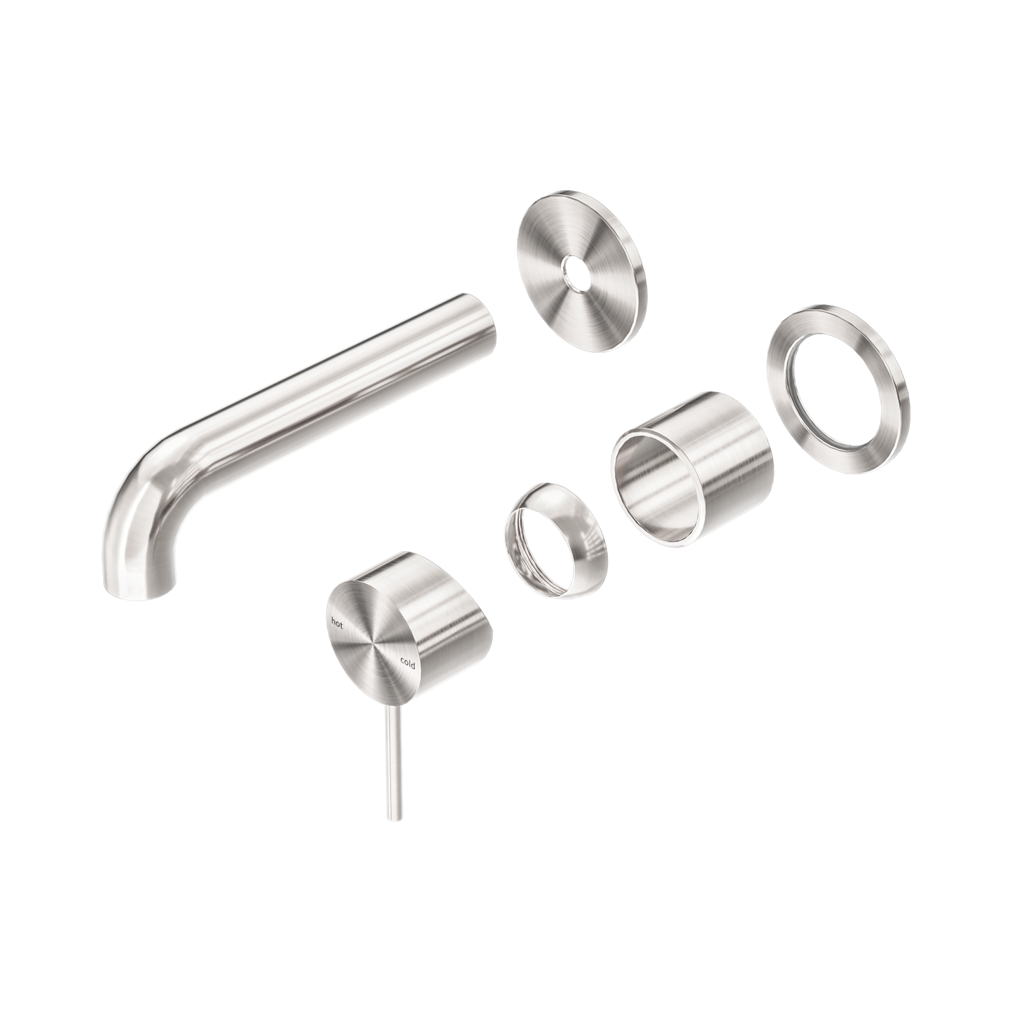 Mecca Wall Basin/Bath Mixer Separate Back Plate 120mm Trim Kits Only Brushed Nickel