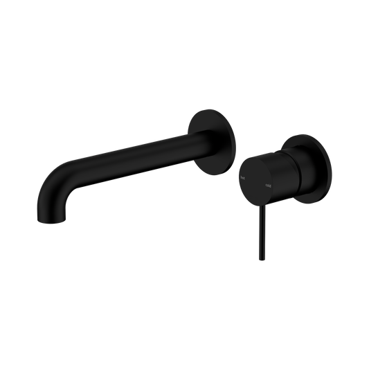 Mecca Wall Basin/Bath Mixer Separate Back Plate 185mm Matte Black