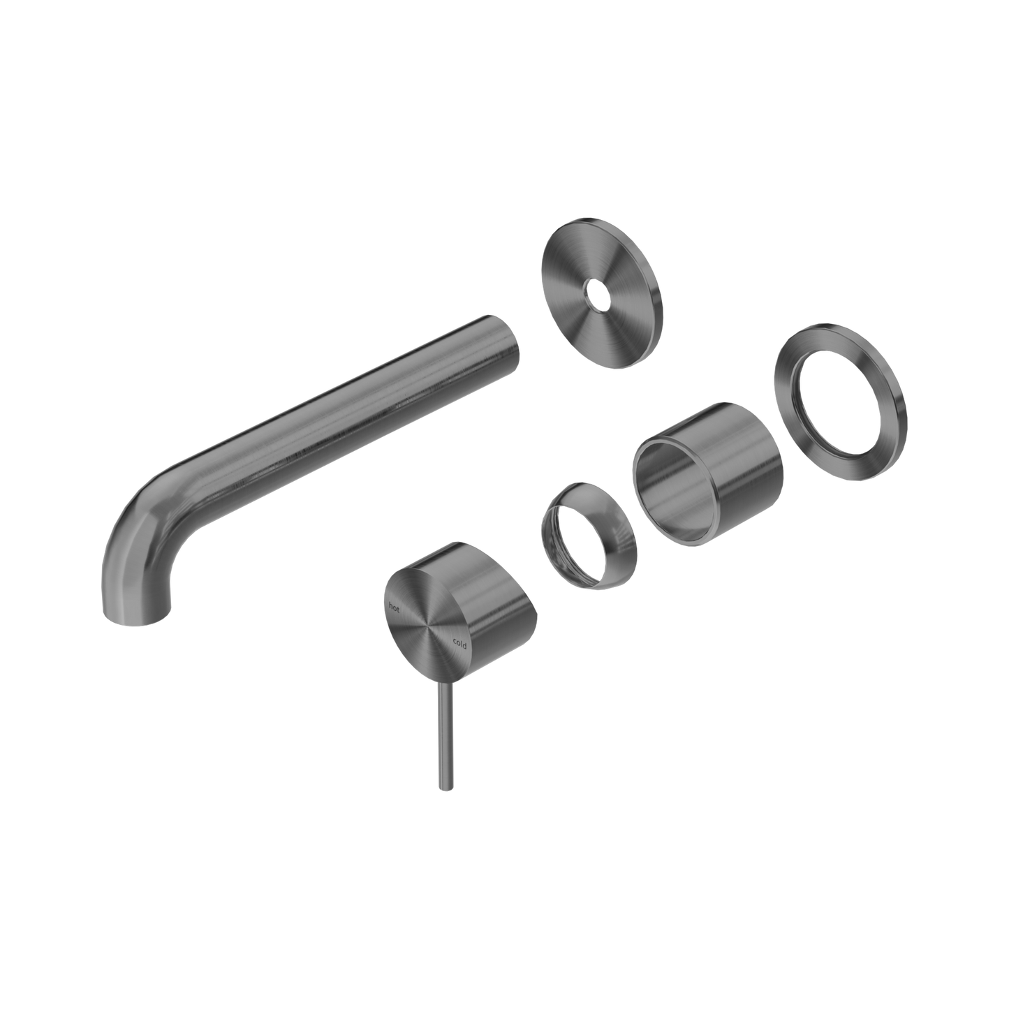 Mecca Wall Basin/Bath Mixer Separate Back Plate 185mm Trim Kits Only Gun Metal