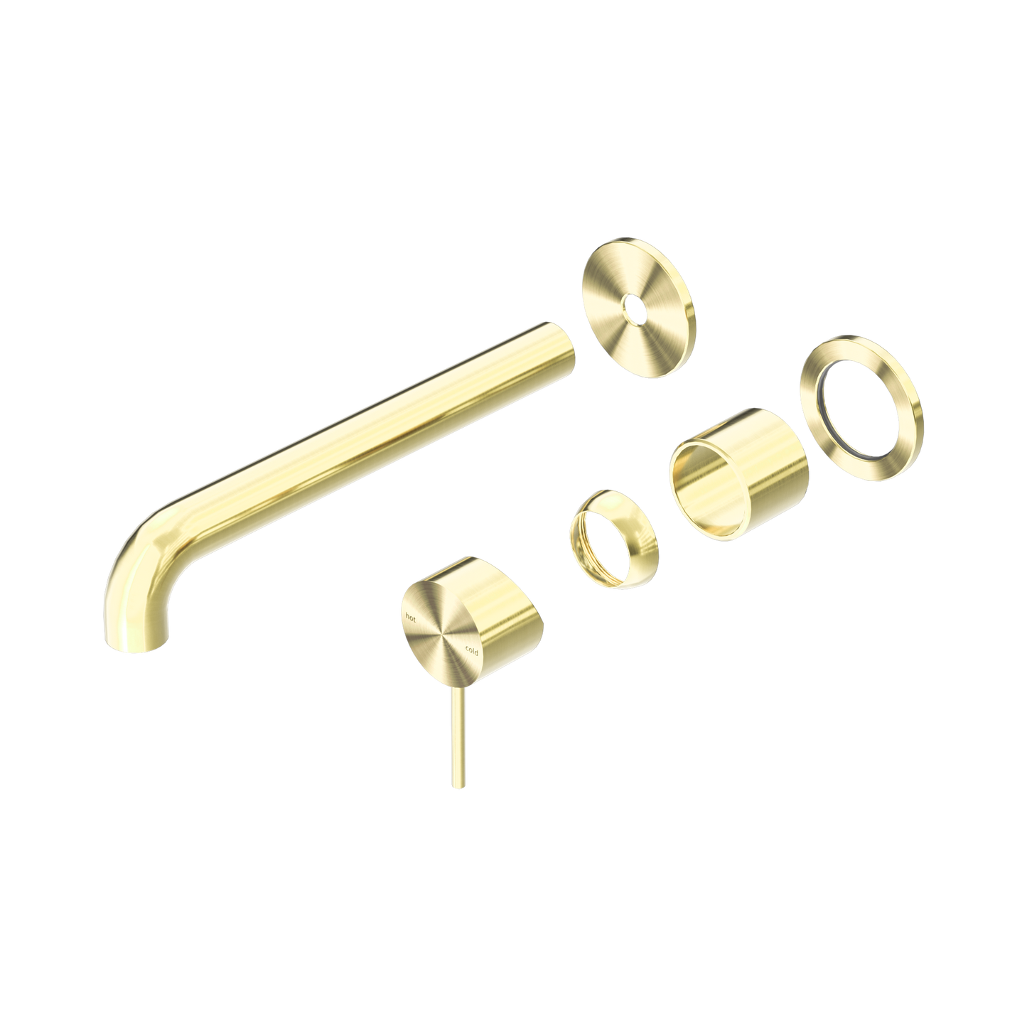 Mecca Wall Basin/Bath Mixer Separate Back Plate 230mm Trim Kits Only Brushed Gold