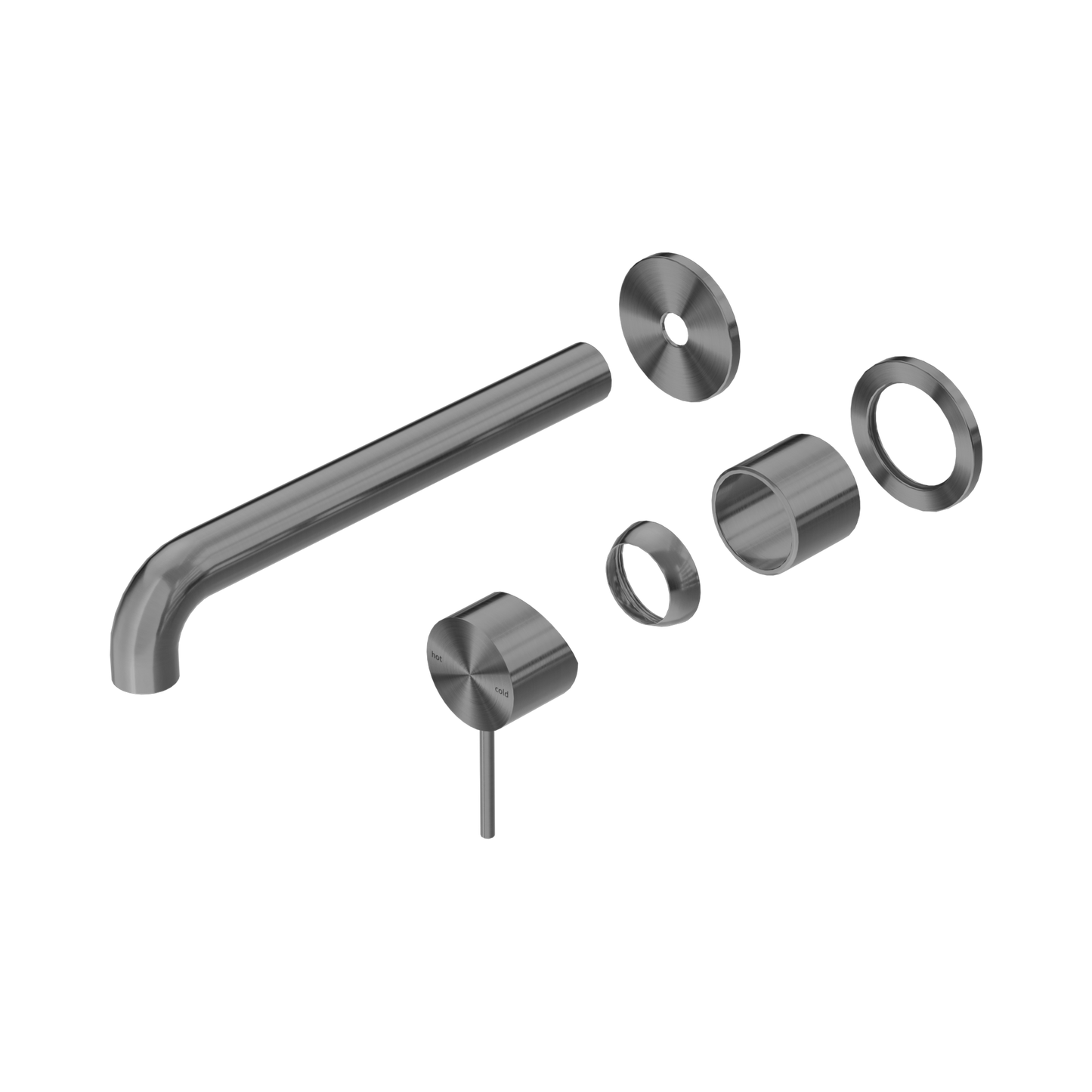 Mecca Wall Basin/Bath Mixer Separate Back Plate 230mm Trim Kits Only Gun Metal