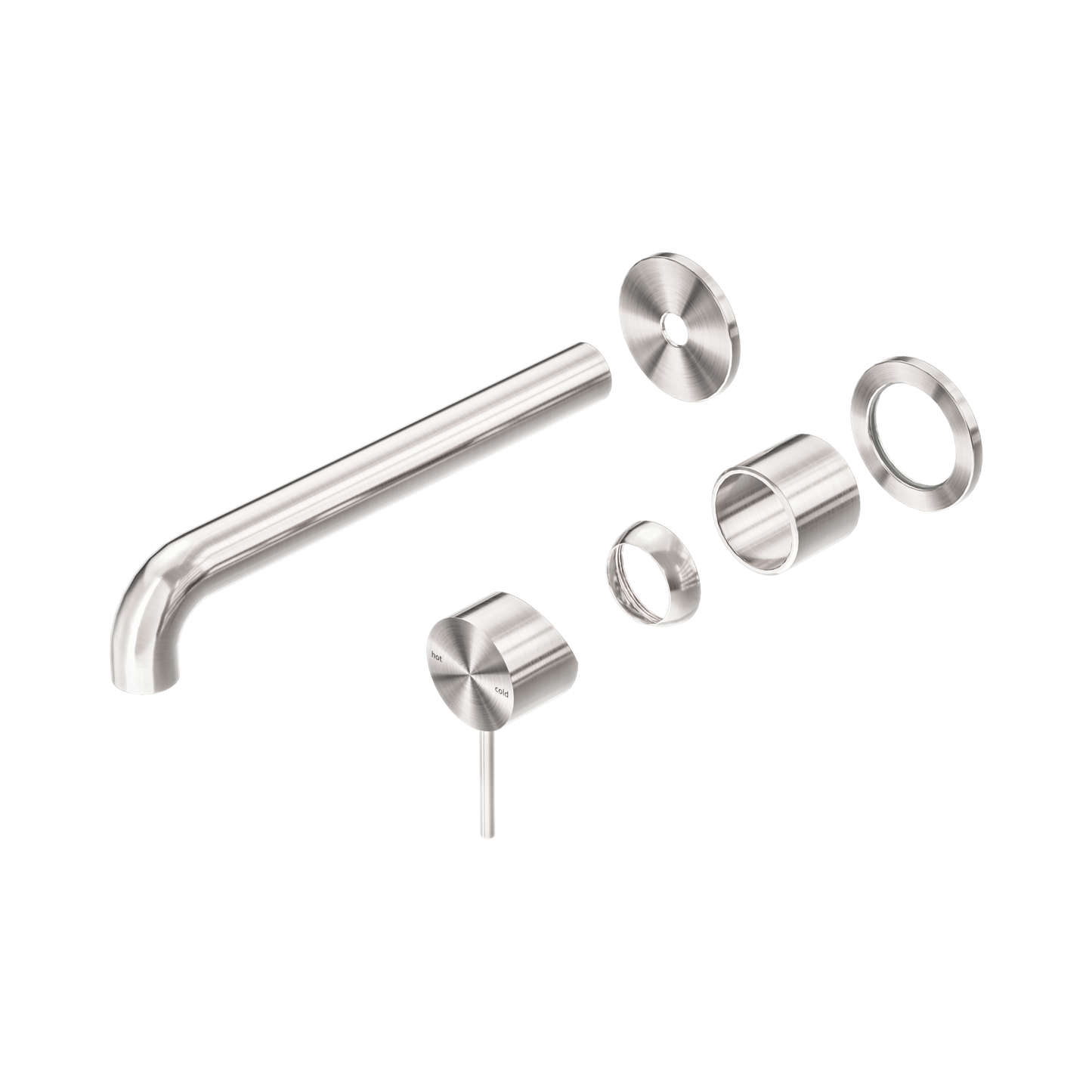 Mecca Wall Basin/Bath Mixer Separate Back Plate 260mm Trim Kits Only Brushed Nickel