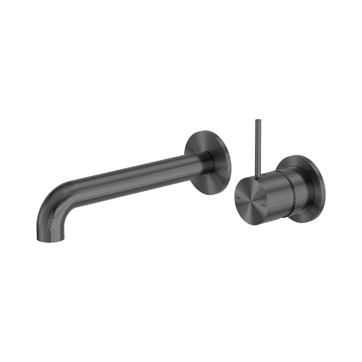 Mecca Wall Basin/Bath Mixer Separate Back Plate Handle Up 120mm Gun Metal