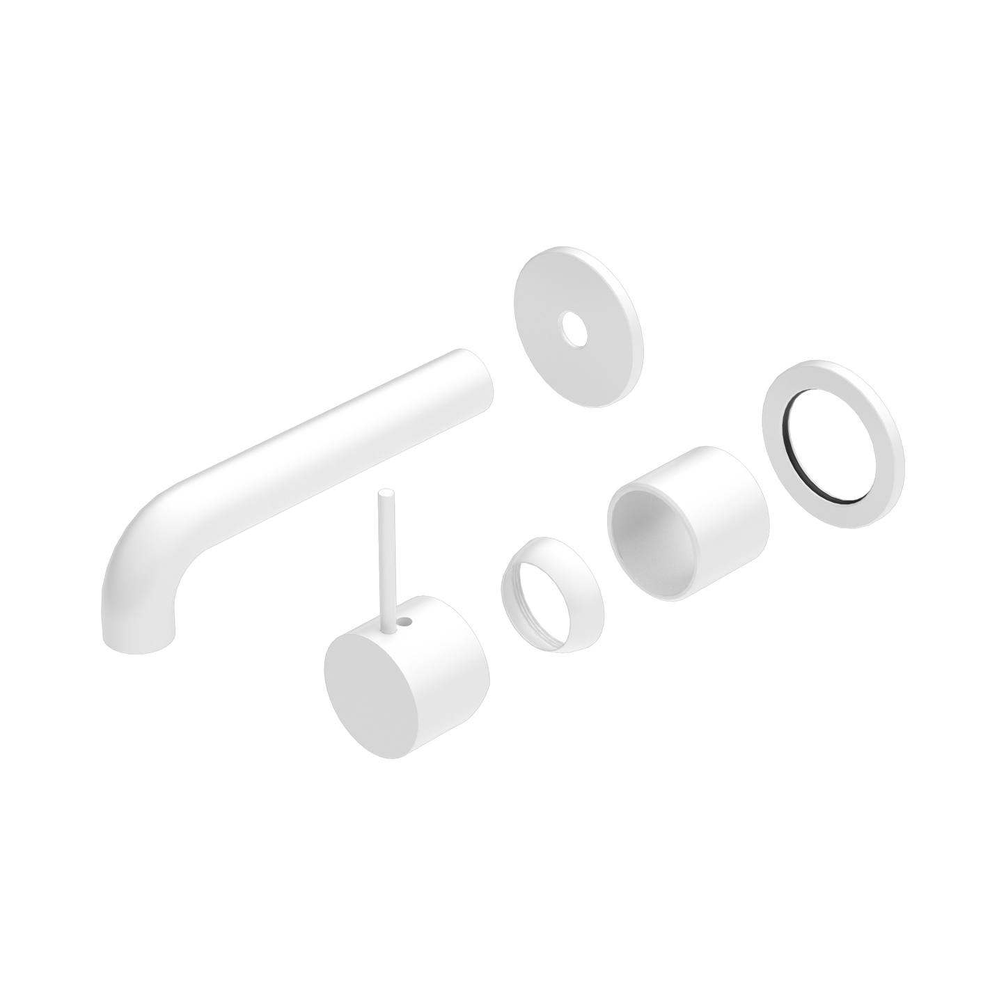 Mecca Wall Basin/Bath Mixer Separate Back Plate Handle Up 120mm Trim Kits Only Matte White