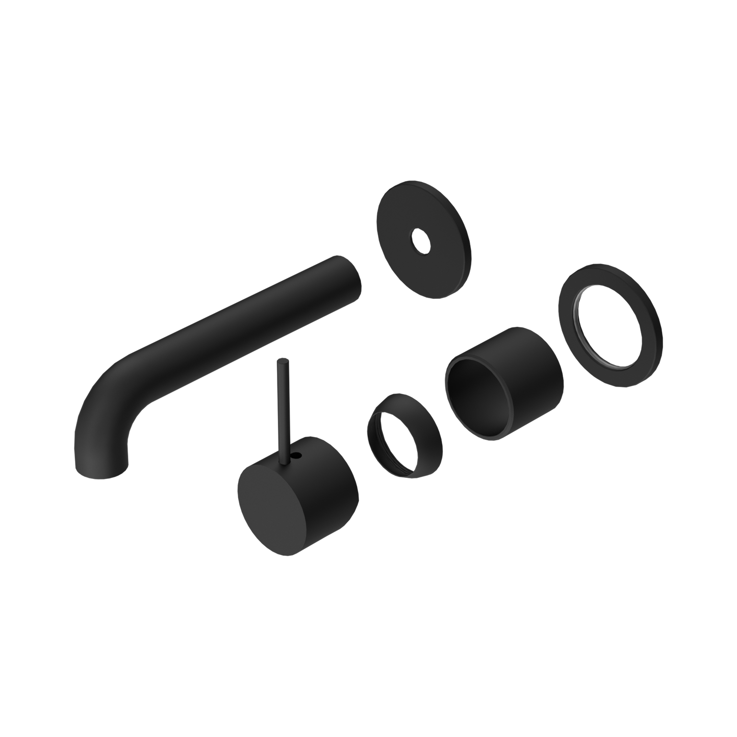 Mecca Wall Basin/Bath Mixer Separate Back Plate Handle Up 160mm Trim Kits Only Matte Black