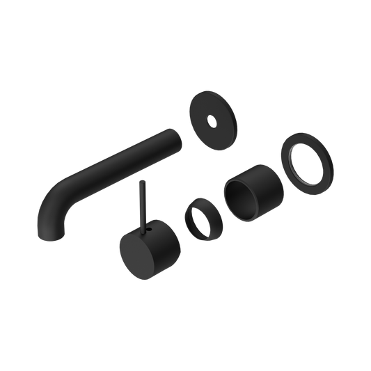 Mecca Wall Basin/Bath Mixer Separate Back Plate Handle Up 160mm Trim Kits Only Matte Black