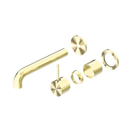 Mecca Wall Basin/Bath Mixer Separate Back Plate Handle Up 185mm Trim Kits Only Brushed Gold