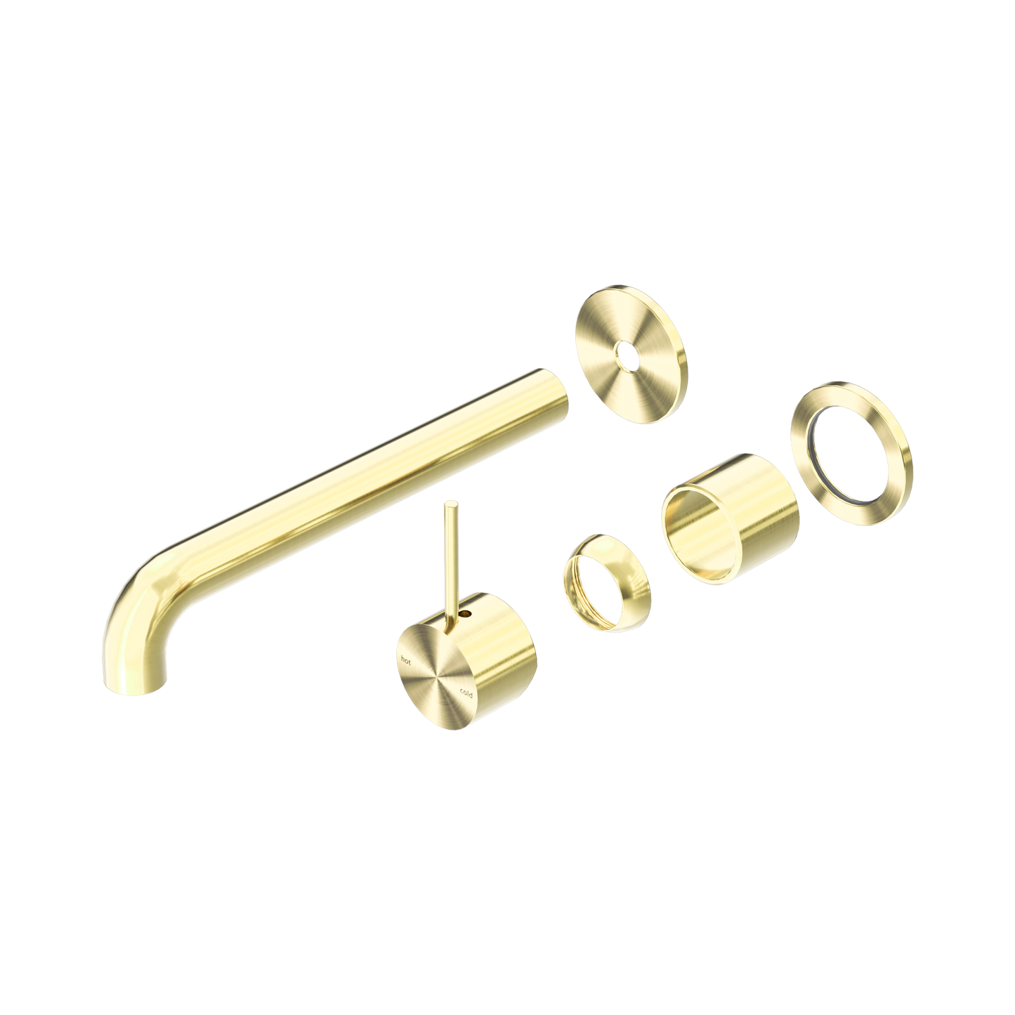 Mecca Wall Basin/Bath Mixer Separate Back Plate Handle Up 260mm Trim Kits Only Brushed Gold