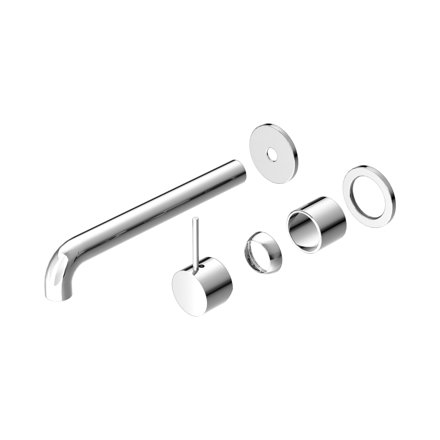 Mecca Wall Basin/Bath Mixer Separate Back Plate Handle Up 260mm Trim Kits Only Chrome