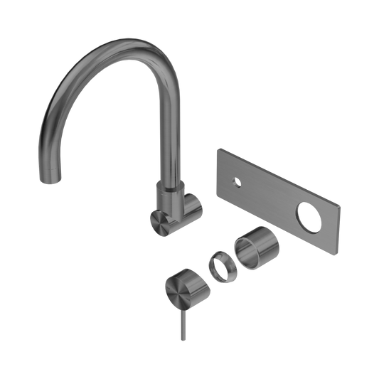 Mecca Wall Basin/Bath Mixer Swivel Spout Trim Kits Only Gun Metal