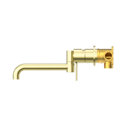 Mecca Wall Basin/Bath Mixer Swivel Spout 225mm Brushed Gold