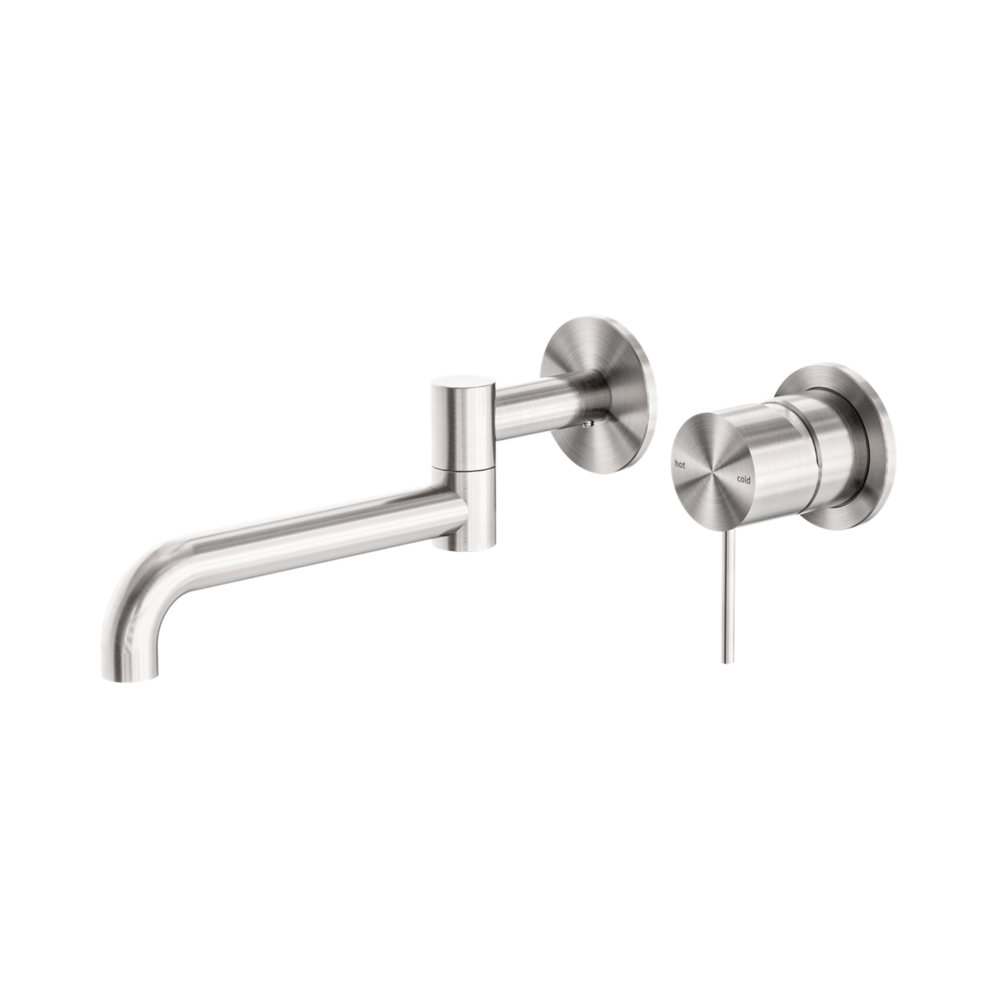 Mecca Wall Basin/Bath Mixer Swivel Spout 225mm Brushed Nickel
