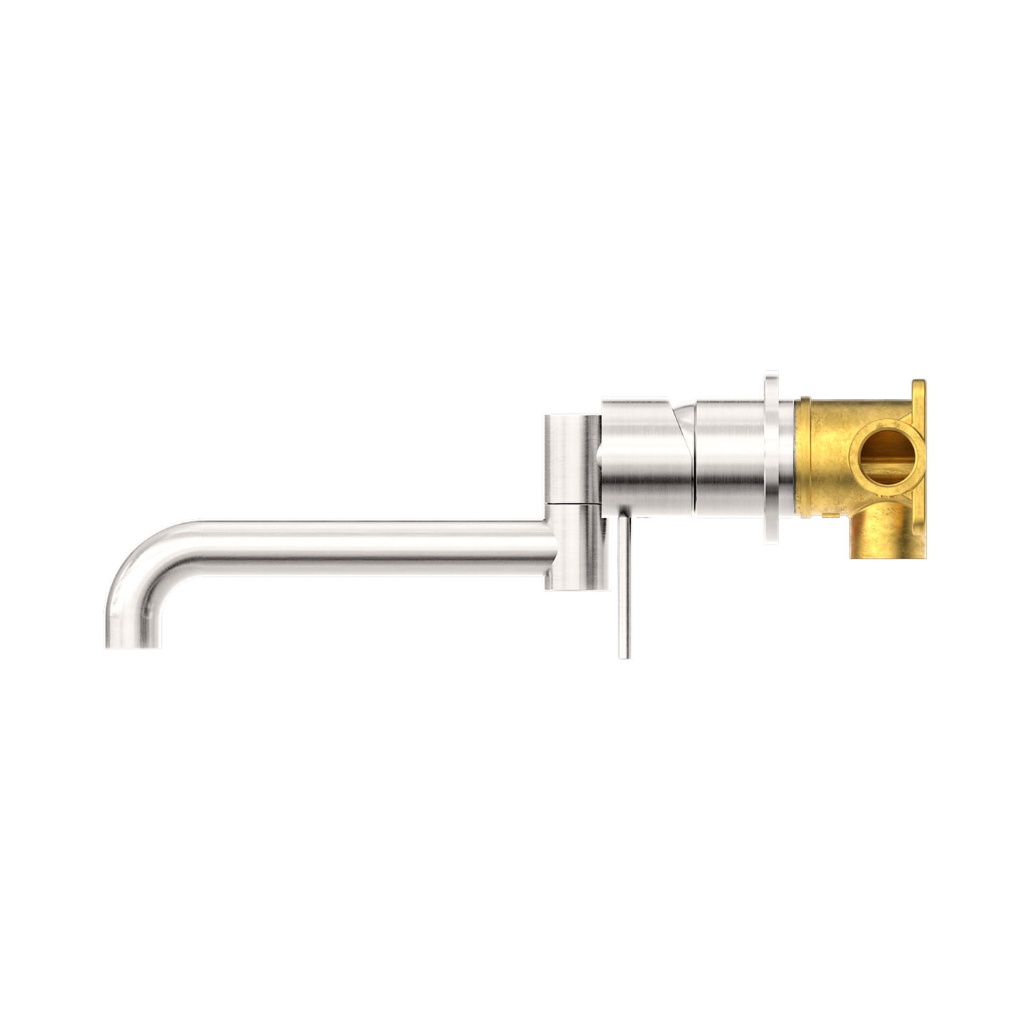 Mecca Wall Basin/Bath Mixer Swivel Spout 225mm Brushed Nickel