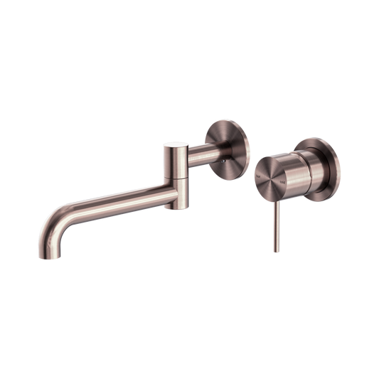 Mecca Wall Basin/Bath Mixer Swivel Spout 225mm Brushed Bronze