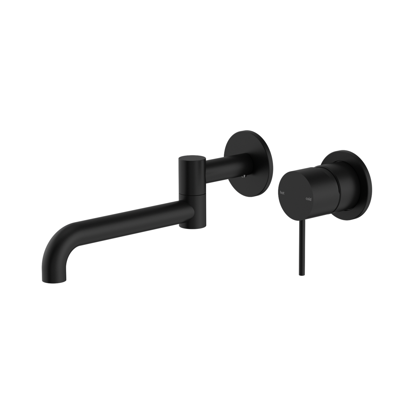 Mecca Wall Basin/Bath Mixer Swivel Spout 225mm Matte Black
