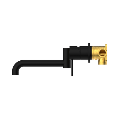 Mecca Wall Basin/Bath Mixer Swivel Spout 225mm Matte Black